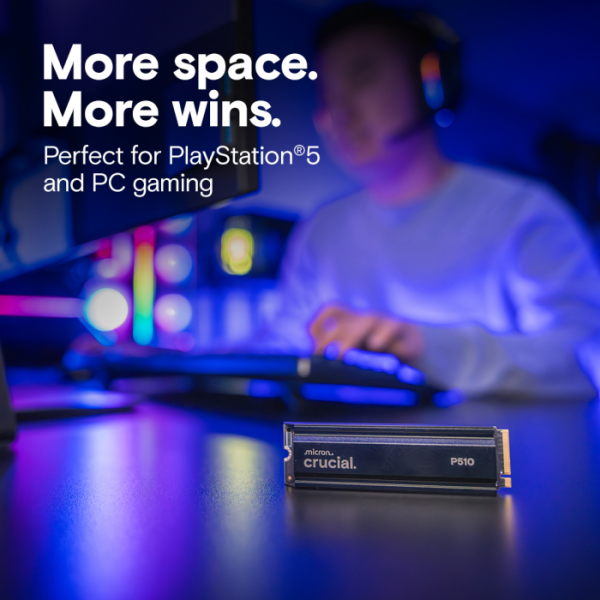 Crucial P510 2TB PCIe Gen5 NVMe 2280 M.2 SSD s hladilnikom