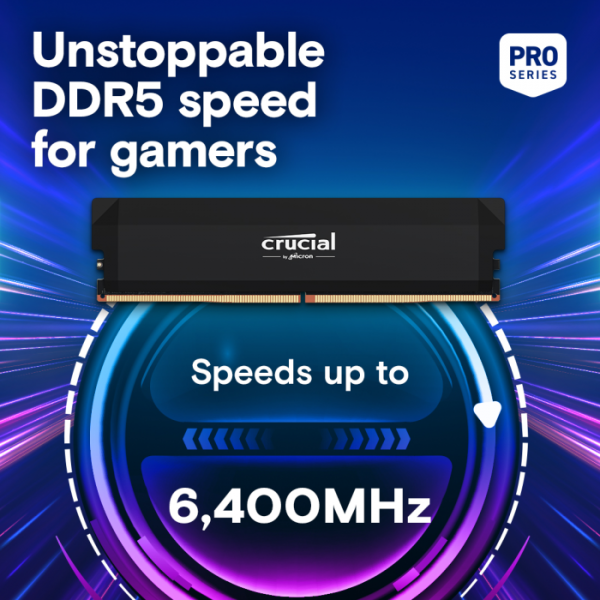 Crucial Pro 32GB Kit (2x16GB) DDR5-6000 UDIMM CL48, 1.1V