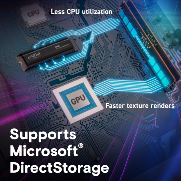 Crucial T500 2TB PCIe Gen4 NVMe M.2 SSD s hladilnikom