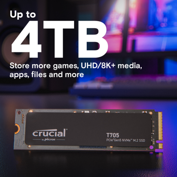 Crucial T500 4TB PCIe Gen4 NVMe M.2 SSD s hladilnikom