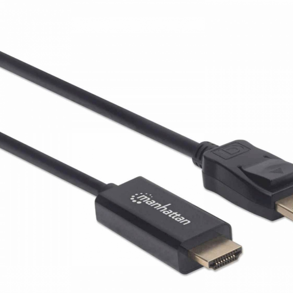 DisplayPort do HDMI kabel 1080p MANHATTAN, DP moški do HDMI moški, 1 m, črna