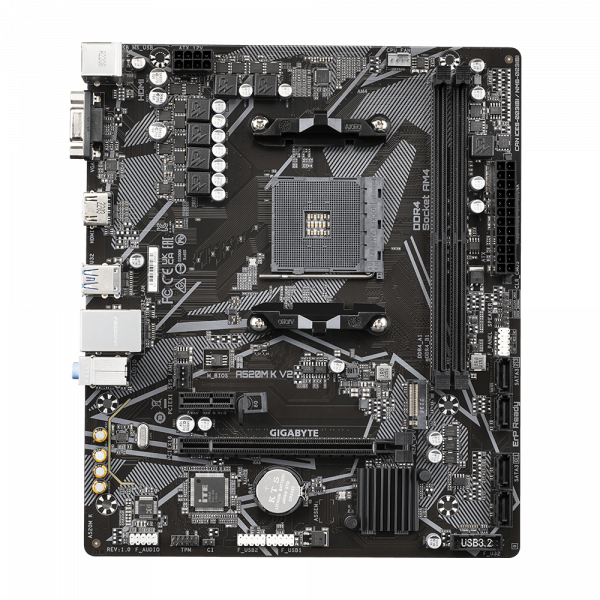 GIGABYTE A520M K V2, DDR4, SATA3, USB3.2Gen1, HDMI, AM4 mATX