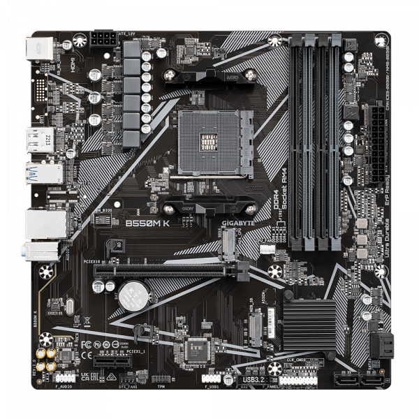 GIGABYTE B550M K, DDR4, SATA3, USB3.2Gen1, DP, AM4 mATX