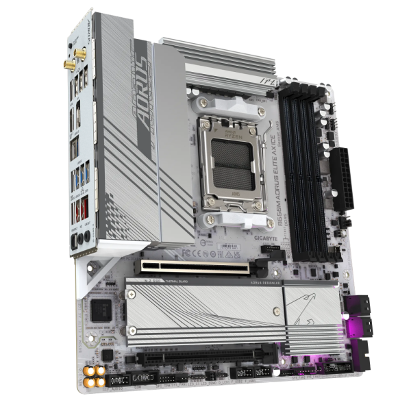 GIGABYTE B650M AORUS ELITE AX ICE, DDR5, SATA3, USB3.2Gen2x2, DP, 2.5GbE, WiFi 6E, AM5 mATX