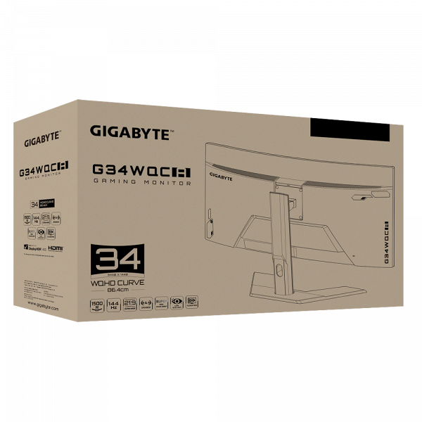 GIGABYTE G34WQC A 34'' Gaming WQHD ukrivljen monitor, 3440 x 1440, 1ms, 144Hz, HDR, zvočniki