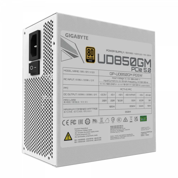 GIGABYTE UD850GM PG5W GOLD bel modularni napajalnik