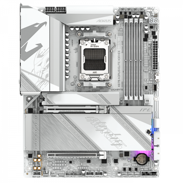 GIGABYTE X870 AORUS ELITE X3D ICE, DDR5, SATA3, USB4, DP, 5GbE, WiFi 7, AM5 ATX