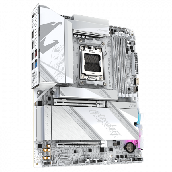 GIGABYTE X870 AORUS ELITE X3D ICE, DDR5, SATA3, USB4, DP, 5GbE, WiFi 7, AM5 ATX