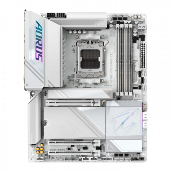 GIGABYTE X870E AORUS PRO ICE, DDR5, SATA3, USB4, DP, 2.5GbE, WiFi 7, AM5 ATX