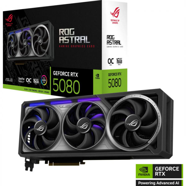 Grafična kartica ASUS ROG Astral GeForce RTX 5080 OC, 16GB GDDR7, PCI-E 5.0 ROG-ASTRAL-RTX5080-O16G-GAMING