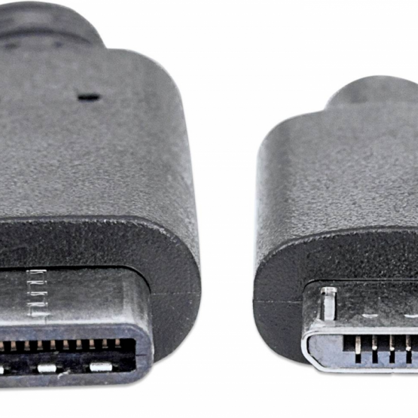 Kabel USB C/Micro-B MANHATTAN moški/moški, USB 2.0, 1 m, črne barve