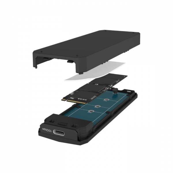 IcyBox E0019272 ohišje za M.2 NVMe SSD z vmesnikom USB-C 3.2 Gen 2 in RGB lučmi