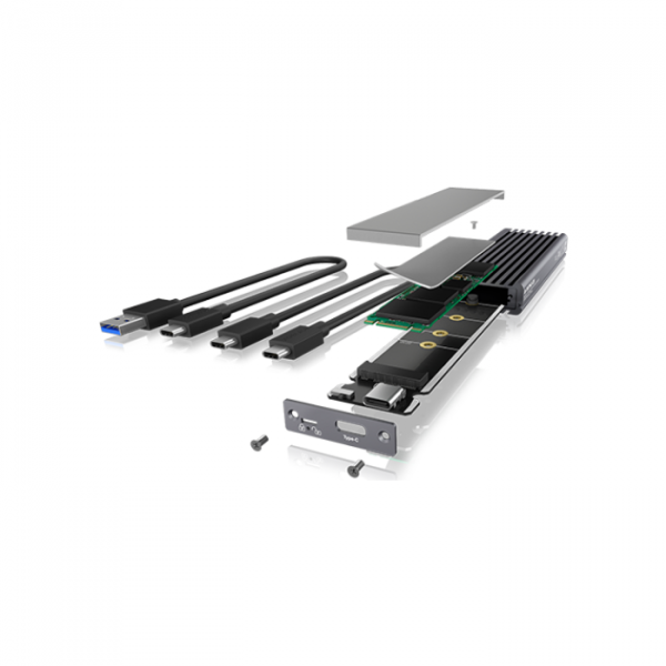 IcyBox IB-1817MC-C31 USB-C 3.1 ohišje za M.2 NVMe in SATA SSD ter zaščito pred pisanjem