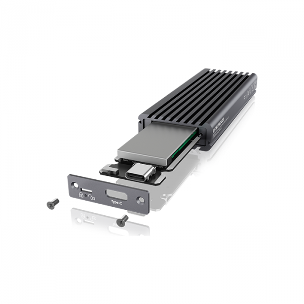 IcyBox IB-1817MC-C31 USB-C 3.1 ohišje za M.2 NVMe in SATA SSD ter zaščito pred pisanjem