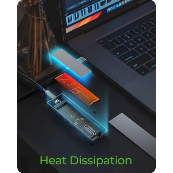 IcyBox IB-1826MCL-CU31 ohišje za M.2 NVMe/SATA SSD z vmesnikom USB-C 3.2 Gen 2 in RGB lučmi