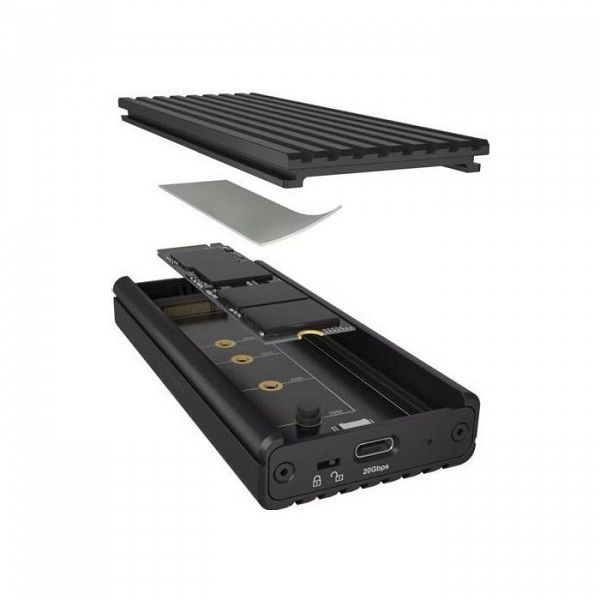 IcyBox IB-1917M-C32a ohišje za 1x M.2 NVMe SSD z USB-C 3.2 Gen 2x2 do 20 Gbit/s