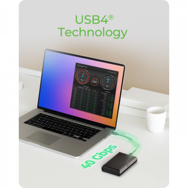 IcyBox IB-1920M-C42 ohišje za M.2 NVMEe z USB 4 tehnologijo