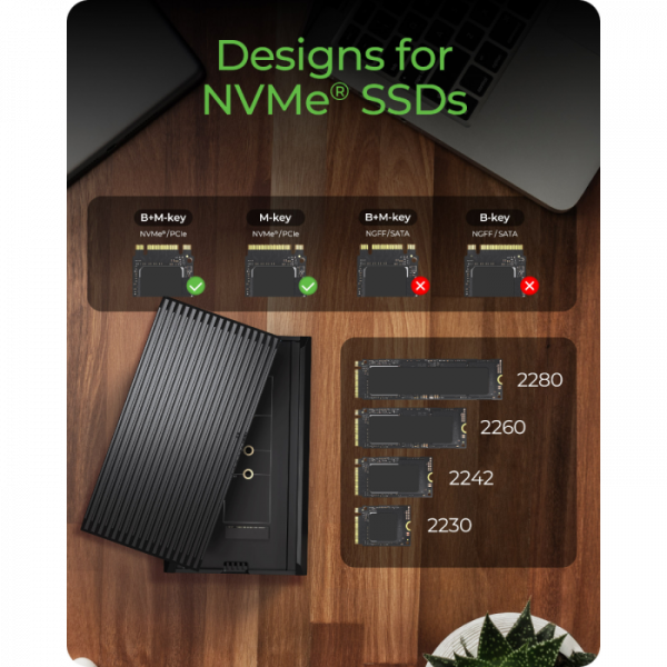 IcyBox IB-1920M-C42 ohišje za M.2 NVMEe z USB 4 tehnologijo