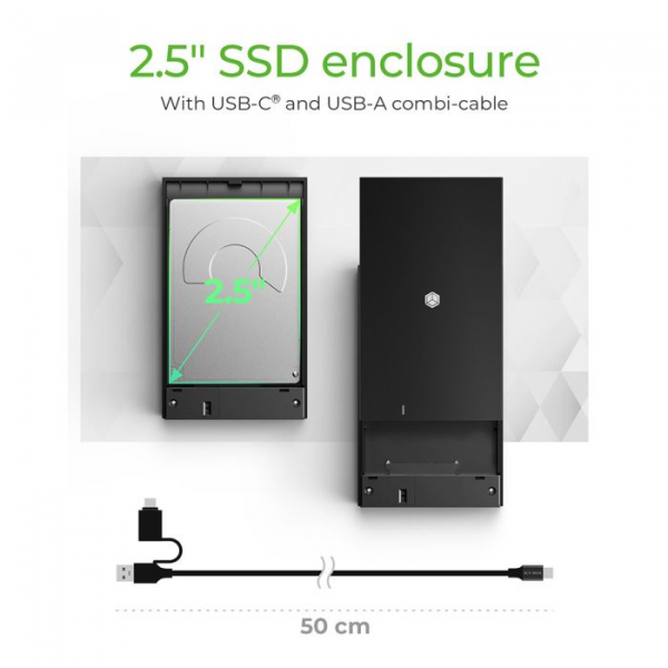 IcyBox IB-200T-C3  USB-C 3.2 ohišje za 2,5
