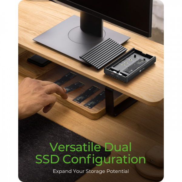 IcyBox IB-2817M-C32 ohišje za 2 M.2 NVMe z USB-C 3.2 Gen 2 priključkom