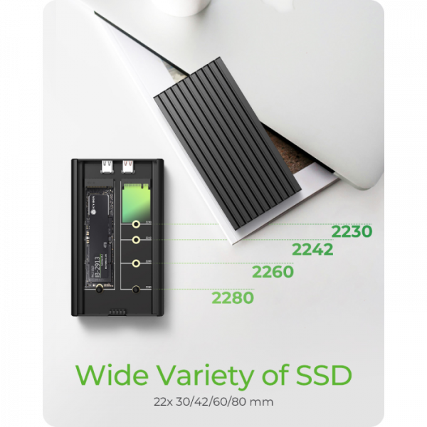 IcyBox IB-2817M-C32 ohišje za 2 M.2 NVMe z USB-C 3.2 Gen 2 priključkom