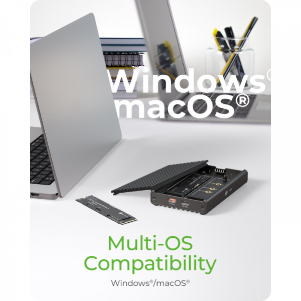 IcyBox IB-2817M-C32 ohišje za 2 M.2 NVMe z USB-C 3.2 Gen 2 priključkom