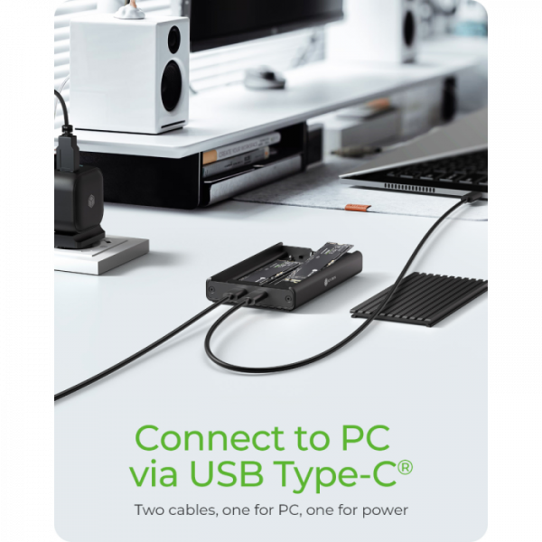 IcyBox IB-2817M-C32 ohišje za 2 M.2 NVMe z USB-C 3.2 Gen 2 priključkom