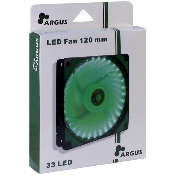 INTER-TECH Argus L-12025 GR zelen LED 120mm ventilator