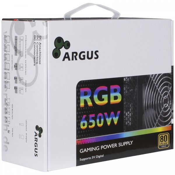 INTER-TECH Argus RGB-650W CM II 80 Plus Gold modularni ATX napajalnik