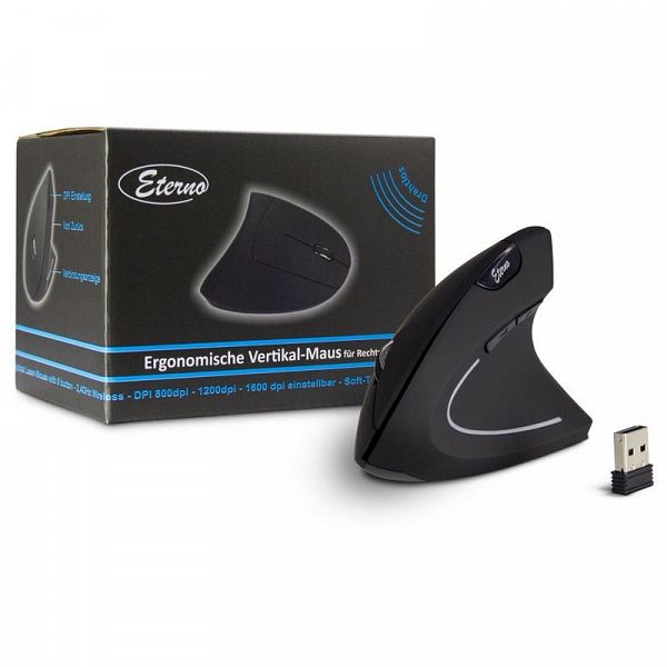 INTER-TECH Eterno KM-206R USB brezžična za desničarje optična vertikalna miška