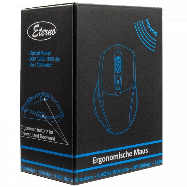 INTER-TECH Eterno M-230 optična brezžična USB črna miška