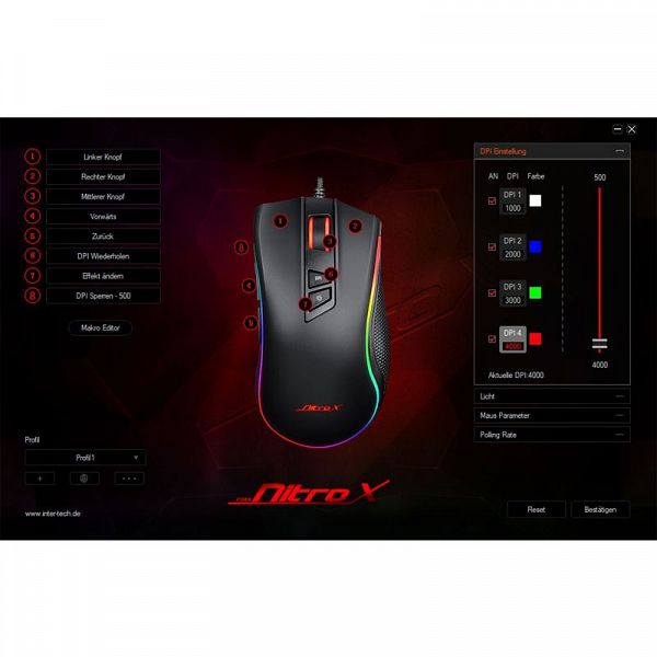 INTER-TECH Nitrox GT-300+ RGB USB žična optična gaming miška