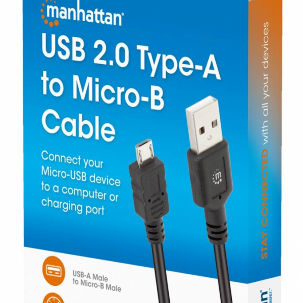 Kabel 2.0 USB A Male to Micro-B Male MAHATTAN 2m