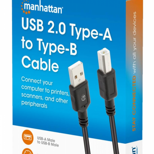 Kabel USB 2.0 Type A to Type-B 3m MANHATTAN