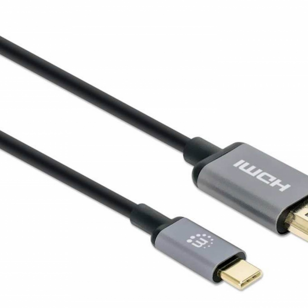 Kabel USB-C moški/HDMI moški MAHATTAN, (UHD) 4K@60Hz, 1 m, črna