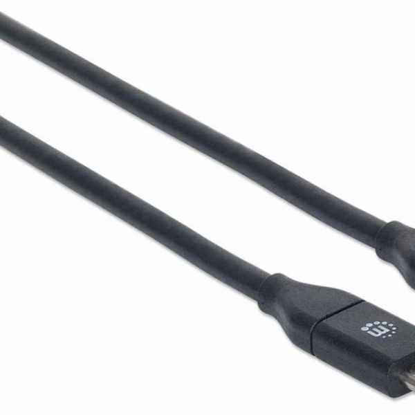 Kabel USB C/USB C SuperSpeed+ MANHATTAN, moški/moški, USB 3.1 Gen 2, 1m, črne barve