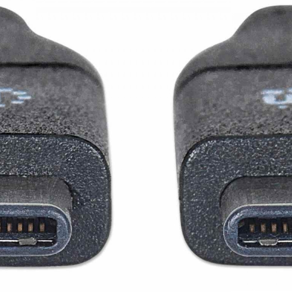 Kabel USB C/USB C SuperSpeed+ MANHATTAN moški/moški, USB 3.1 Gen 2, 0,5m, črne barve