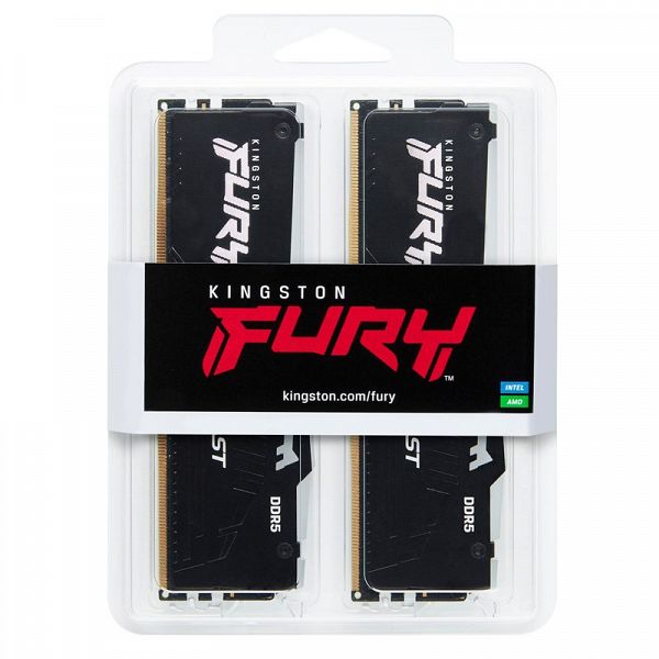 KINGSTON Fury Beast 64GB (2x32GB) 5600MT/s DDR5 CL40 XMP KF556C40BBAK2-64 RGB ram pomnilnik