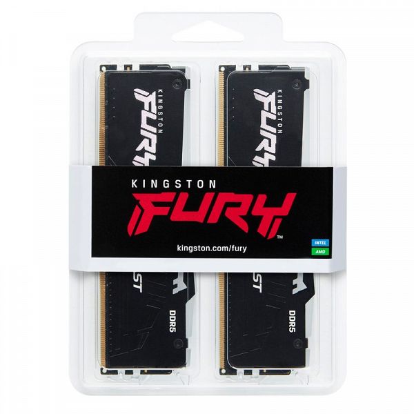 KINGSTON Fury Beast 64GB (2x32GB) 5200MT/s DDR5 CL40 XMP KF552C40BBAK2-64 RGB ram pomnilnik