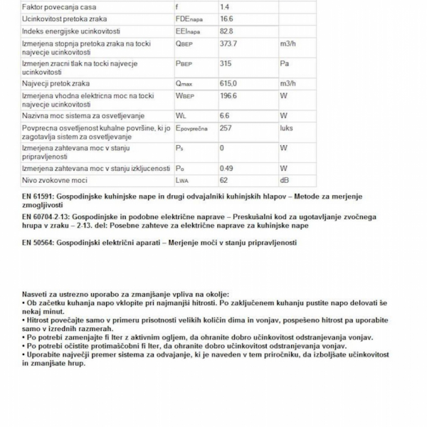 Kuhinjska napa Electrolux LFV439K, 90 cm, črna