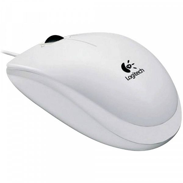 Logitech B100 optična miška, USB, bela
