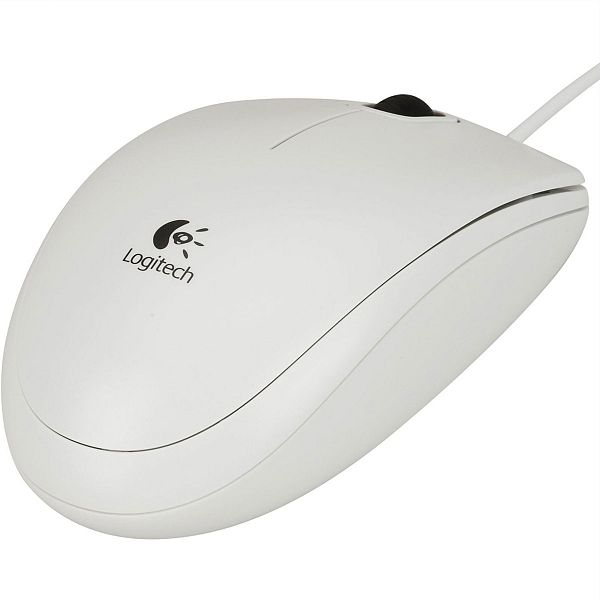 Logitech B100 optična miška, USB, bela