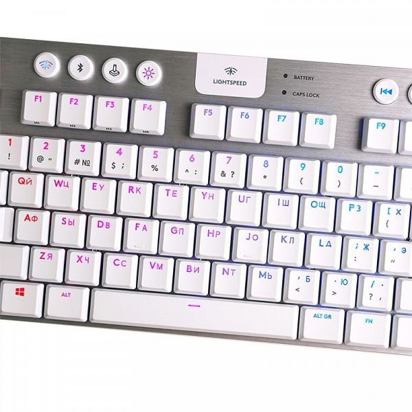 LOGITECH G915 LIGHTSPEED TKL GL Tenkeyless brezžična RGB mehanska gaming slo bela tipkovnica