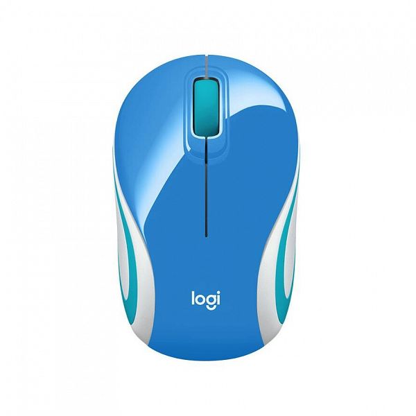  Logitech M187 Wireless mini miška, modra