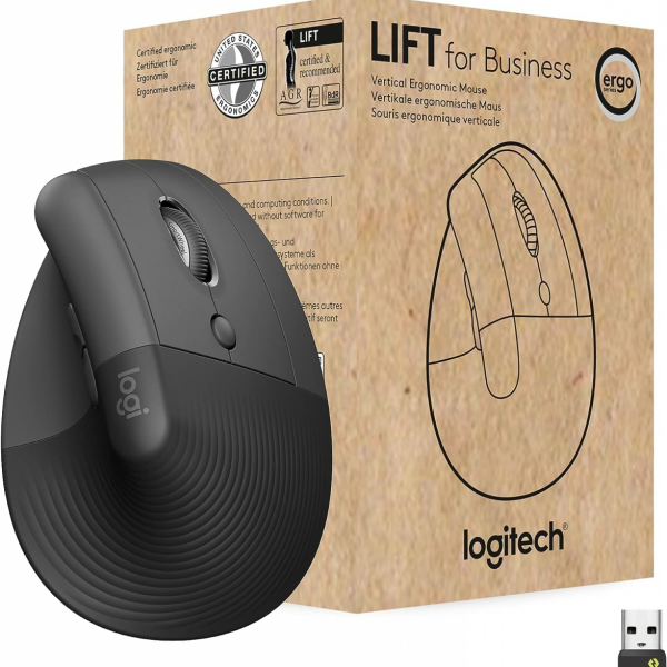 Logitech Miška Lift for Business, grafitna OEM