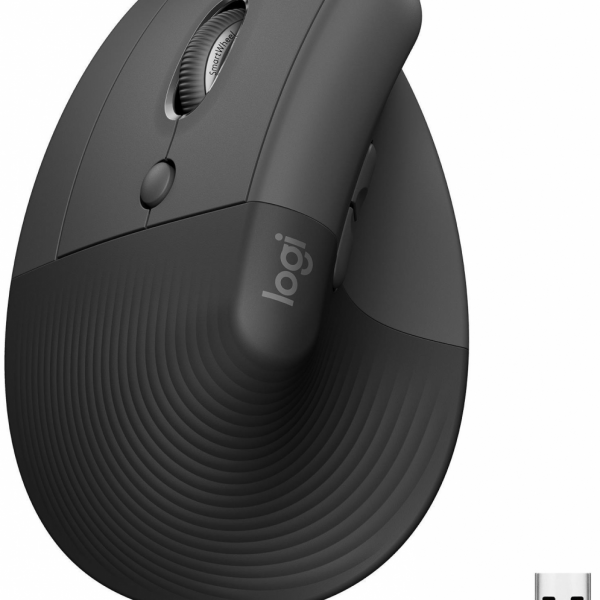 Logitech miška Lift LEFT Vertical Ergonomic, grafitna