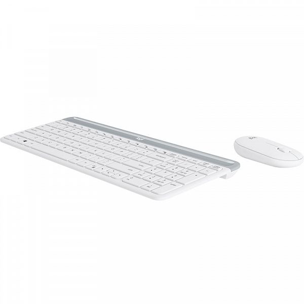 LOGITECH MK470 Slim Combo brezžična bela tipkovnica + miška 