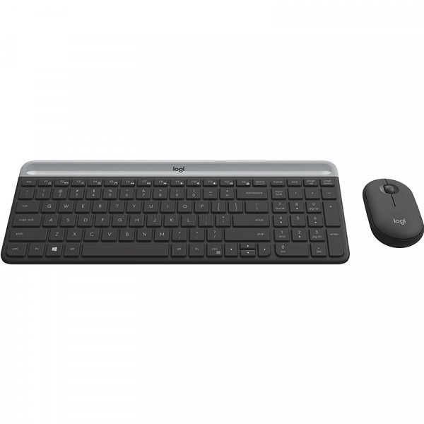 LOGITECH MK470 Slim Combo brezžična grafitna tipkovnica + miška 