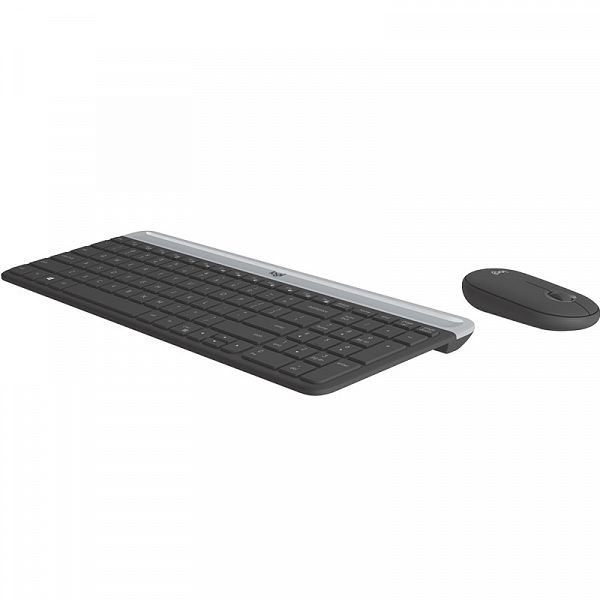 LOGITECH MK470 Slim Combo brezžična grafitna tipkovnica + miška 