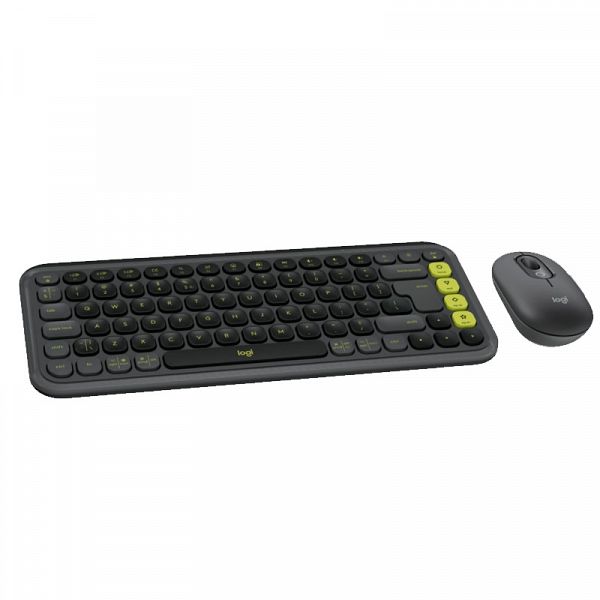 LOGITECH POP Icon Combo brezžična grafit/zelena tipkovnica + miška